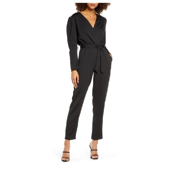 🎁  Fraiche By J Utility Long Sleeve Jumpsuit - Picture 1 of 11